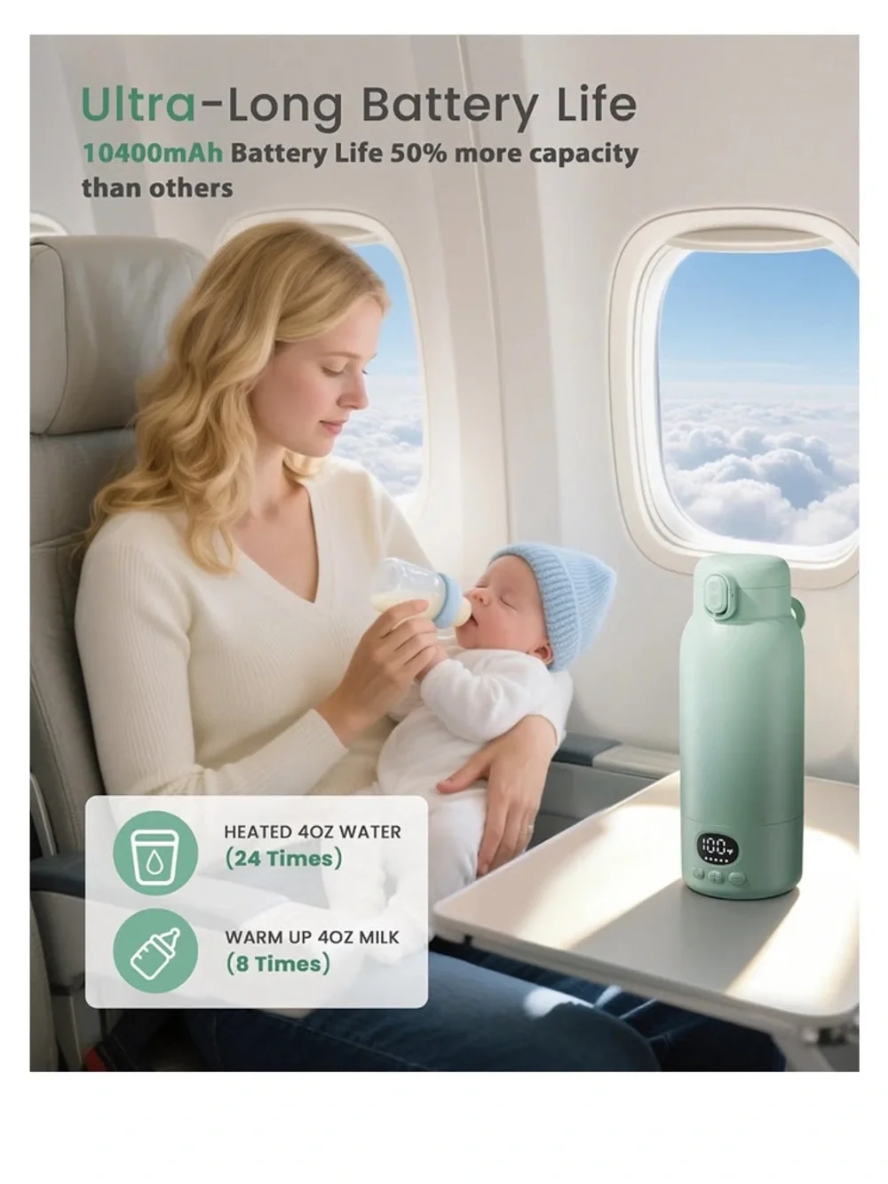 Portable Baby Bottle Warmer – Light Green